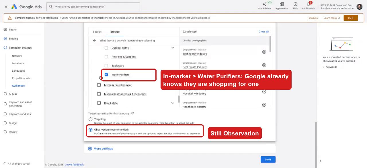 In-market Water Purifiers segment ticked